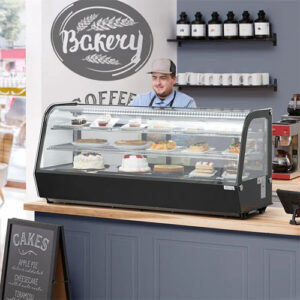 Avantco BCC-60-HC 60" Black Refrigerated Countertop Bakery Display Case with LED Lighting