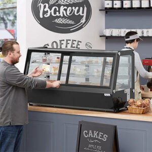 Avantco BCSS-48-HC 48" Black Self-Serve Refrigerated Countertop Bakery Display Case with LED Lighting