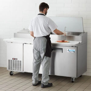 Avantco APPT-71-HC 71" 2 Door Refrigerated Pizza Prep Table